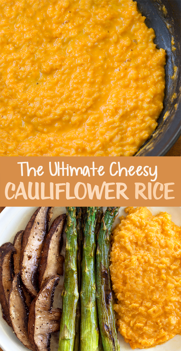 Cheesy Cauliflower Rice (healthy keto side dish recipe)